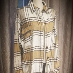 Cozy Duster Length Plaid Shacket 2XL, NWOT boutique item